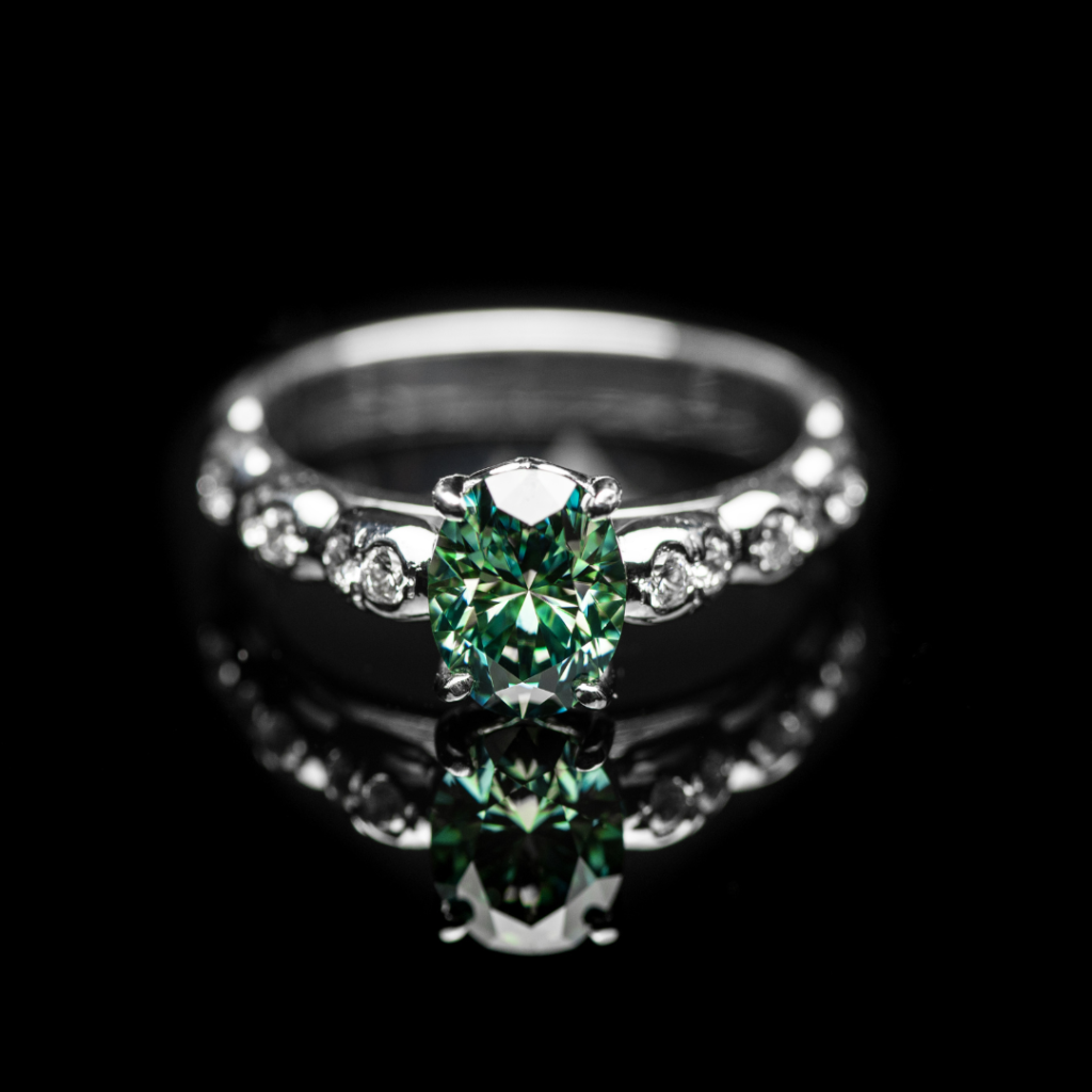 Emerald engagement ring.