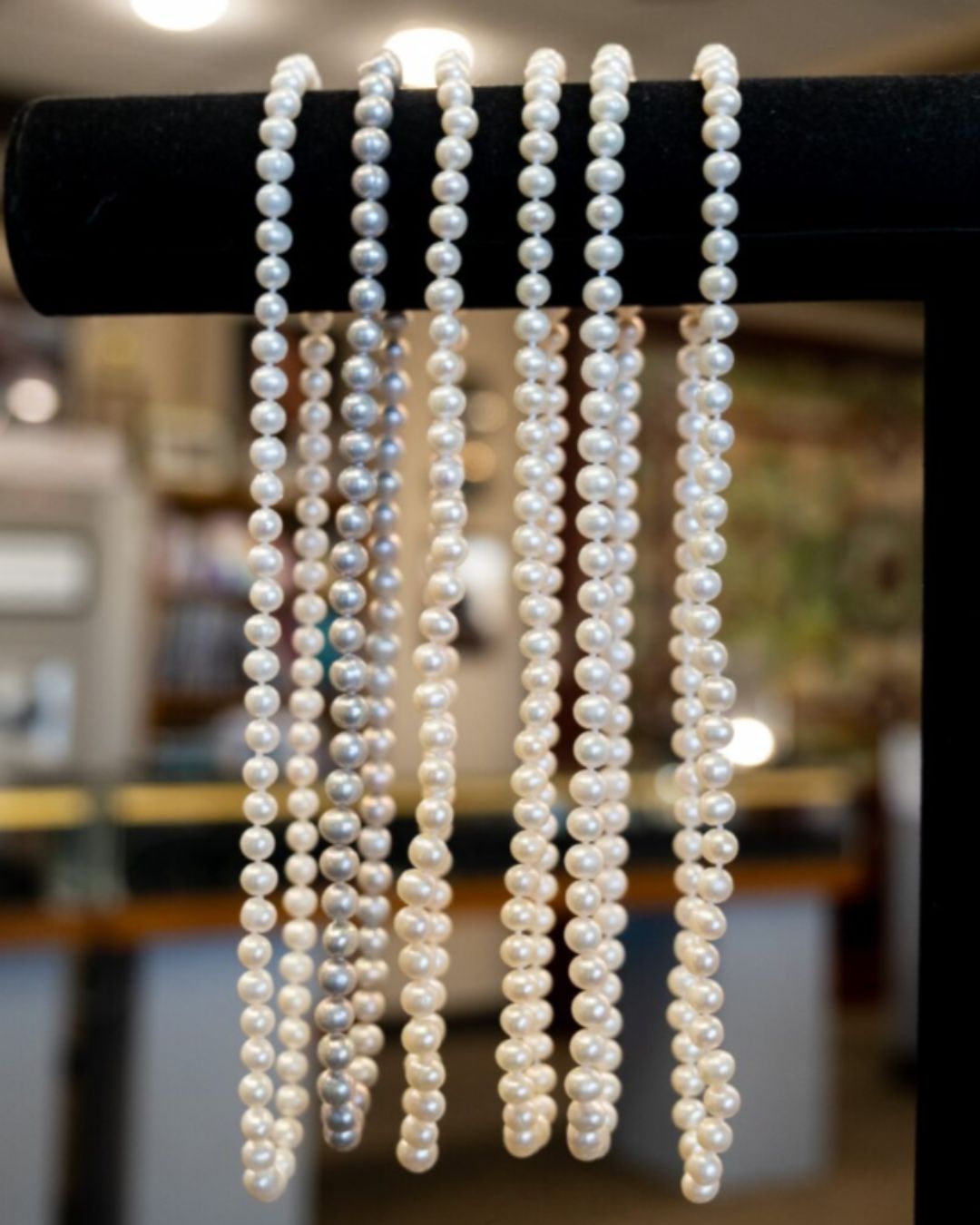 Pearl necklaces at Joslin's Jewelry.