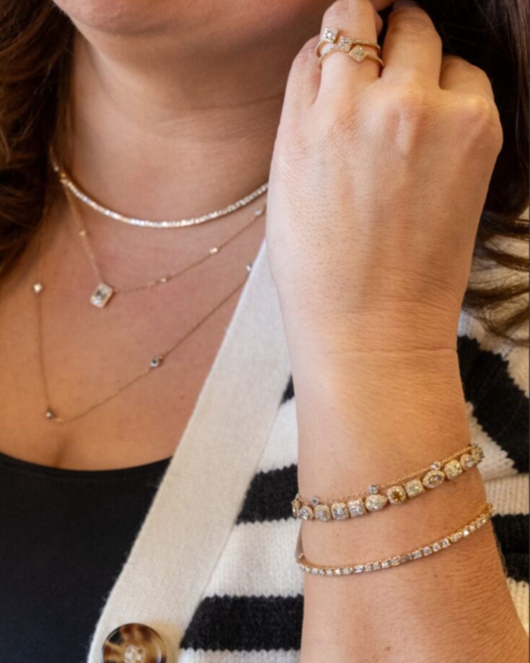 Joslin's Jewelry stackable necklaces and bracelets.